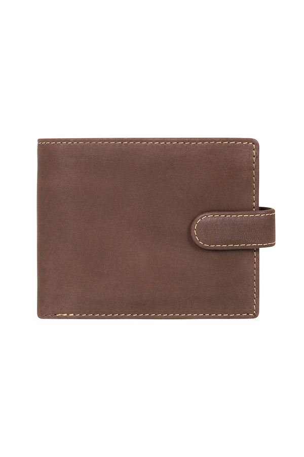 Genuine black brown Nappa leather bifold wallet by LLD Original, featuring multiple card slots