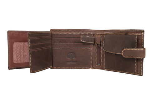 Genuine Nappa Leather Wallet Black Brown - Mens Card Holder