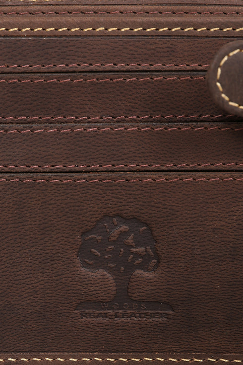 Genuine Nappa Leather Wallet Black Brown - Mens Card Holder