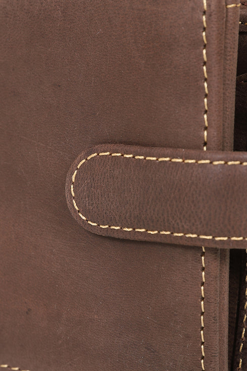 Genuine Nappa Leather Wallet Black Brown - Mens Card Holder