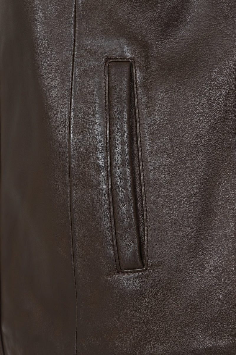 Women's Classic Brown Leather Jacket - Debbie | London Leathers Direct